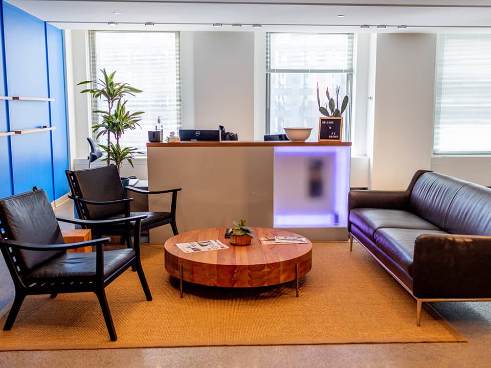 Front desk at Productive Edge’s Chicago office