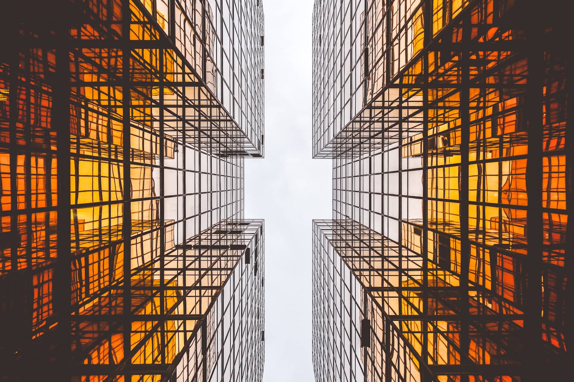 Orange reflective architecture