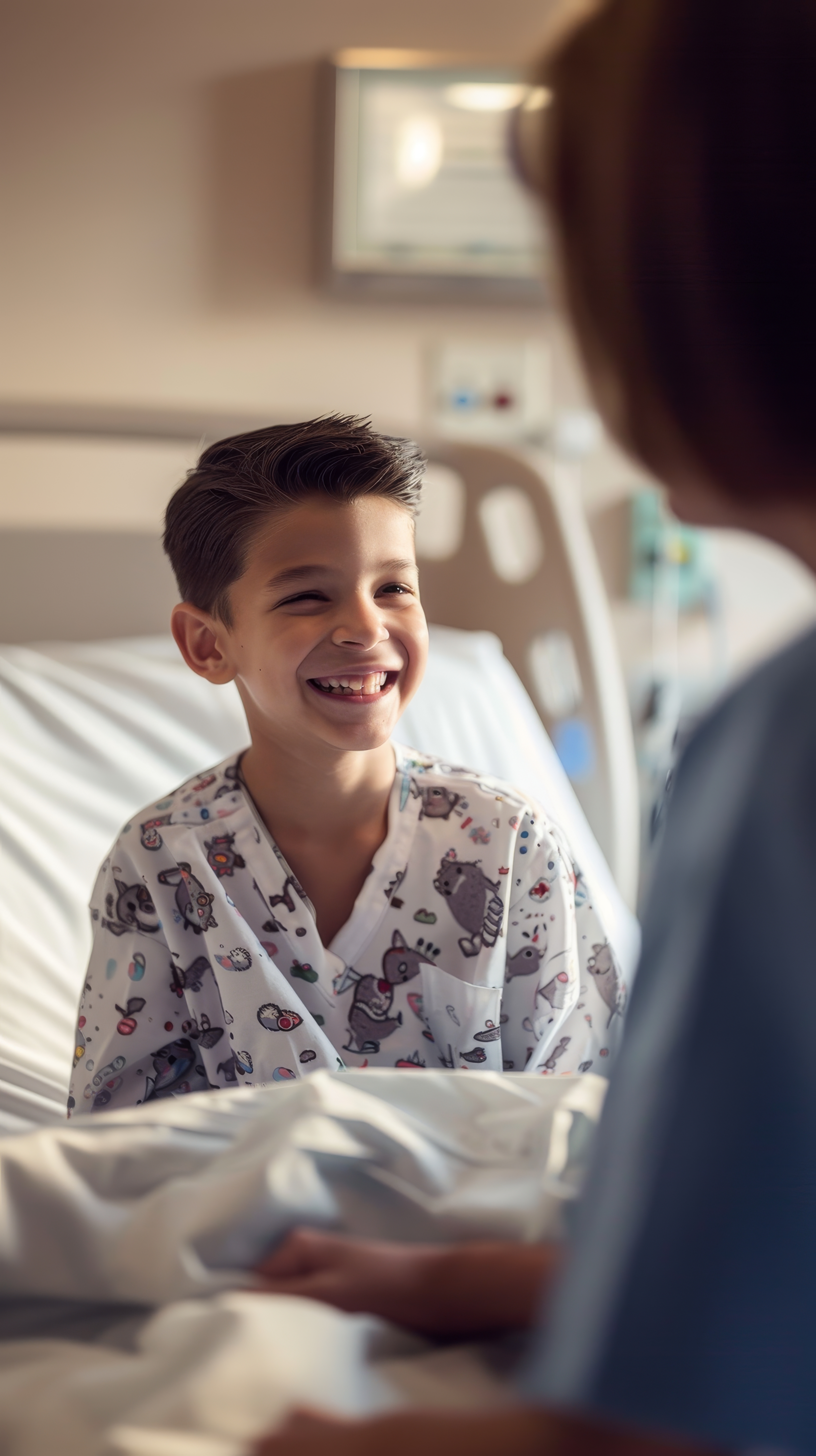 young-boy-hospital-bed-shares-cheerful-conversation-his-youthful-spirit-evident-his-bright-smile-sparkling-eyes